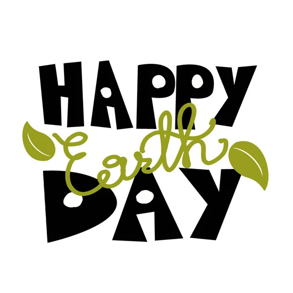Dünya Günü el yazısıyla yazılmış mektuplar. Tebrik kartları ve poster için Dünya Günü tipografi vektör tasarımı. Şablon kutlaması tasarla. Vektör illüstrasyonu. 