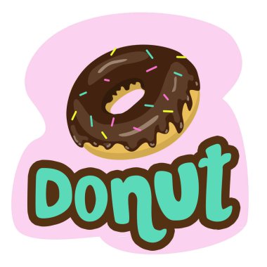 Beyaz arka planda izole edilmiş çikolatalı çörek. El yazısı. Çikolatalı çörek vektörü. - Evet. Vektör illüstrasyonu