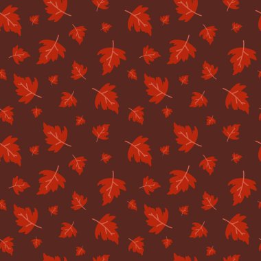  Akçaağaç kusursuz bir iz bırakır. Elle çizilmiş kırmızı akçaağaç yapraklarıyla sonbahar koyu arkaplan. Vektör illüstrasyonu