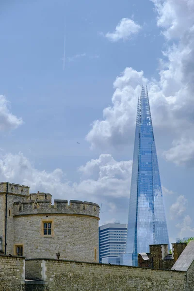 Tower London Nowoczesny Budynek Shard Najwyższy Budynek Europie Oddali Wschodnim — Zdjęcie stockowe