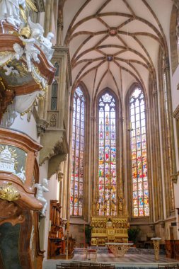 Brno, Çek Cumhuriyeti - 29 Mart 2024: Brno 'daki St. Peter ve Paul Katedrali. Petrov Tepesi 'nde tarihi bir Katolik katedrali var..