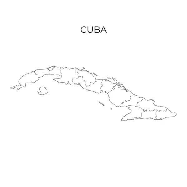 Cuba Administrative Division Contour Map Regions Cuba Vector Illustration — Stock Vector