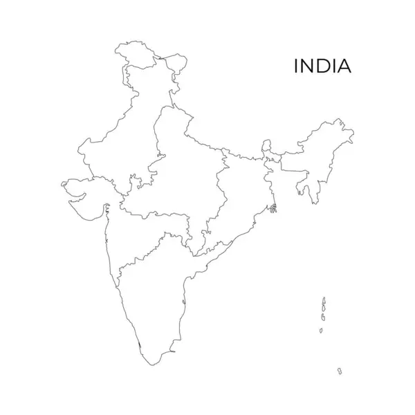 India Administrative Division Contour Map Regions India Vector Illustration — Stock Vector