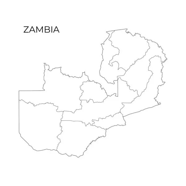 Zambia Administrative Division Contour Map Borders Zambia Regions Vector Illustration — Stock Vector