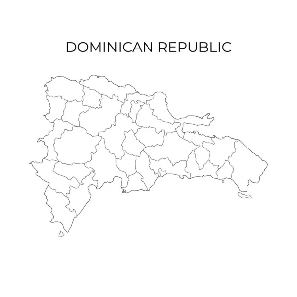 Dominican Republic Administrative Division Contour Map Regions Dominican Republic Vector — Stock Vector