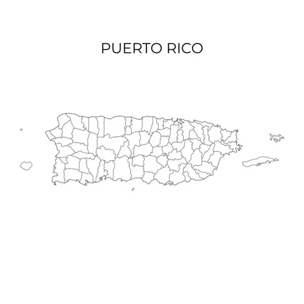 Puerto Rico Administrative Division Contour Map Regions Puerto Rico Vector — Stock Vector
