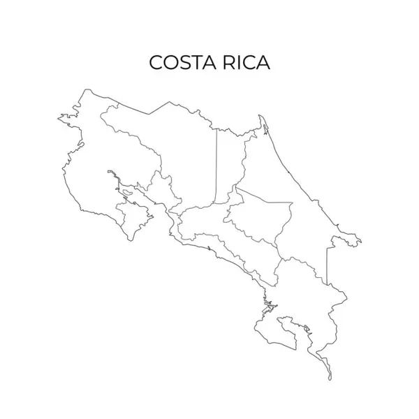 Costa Rica Administrative Division Contour Map Regions Costa Rica Vector — Stock Vector