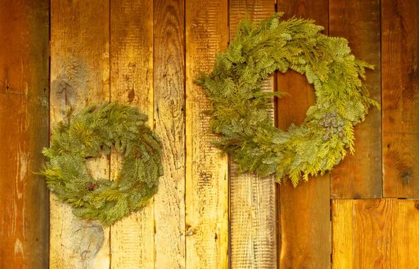 Wreath from the branches of christmas tree.
