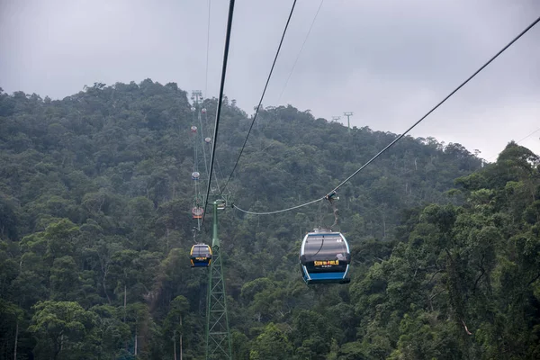 stock image Danang,Vietnam - December 10,2019: Beautiful scenery view from the cable car in Banahill resort,This is the most longest cable car in the world.