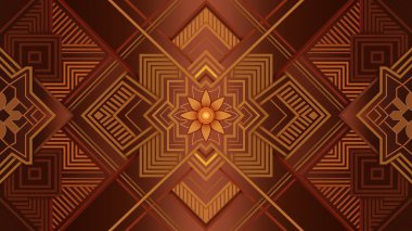 Kusursuz desen, kahverengi tonlarda geometrik şekillerin uyumlu bir etkileşimini içerir..