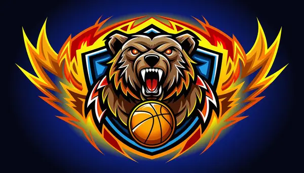 Sembol, koyu kahverengi bir ayı logosu. Gözleri kan çanağı gibi parlayan turuncu bir basketbol topu ve yoğun alevlerle çevrili..