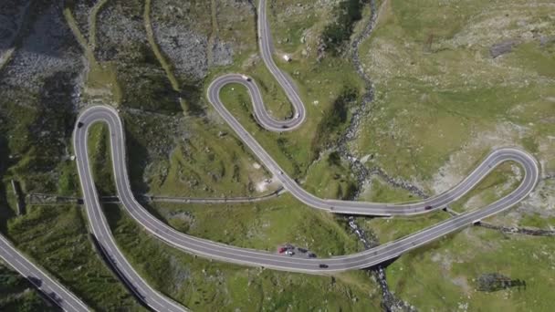 Luftaufnahme Über Der Transfagarasan Autobahn Rumänien — Stockvideo