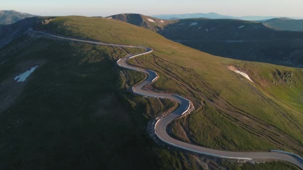 Vista Aérea Verano Carretera Montaña Transalpina Rumania — Vídeos de Stock