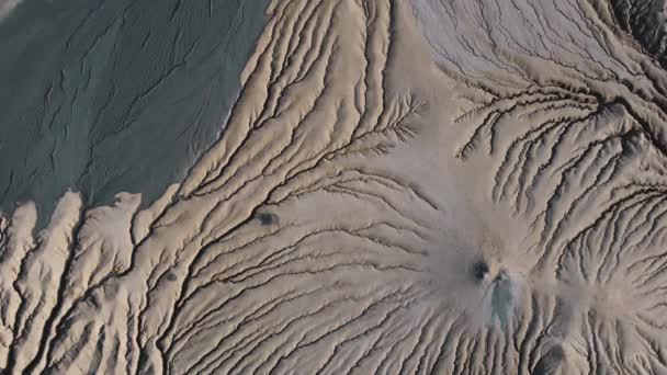 Aerial View Felett Aktív Iszap Vulkánok Muddy Vulkánok Rezervátum Buzau — Stock videók