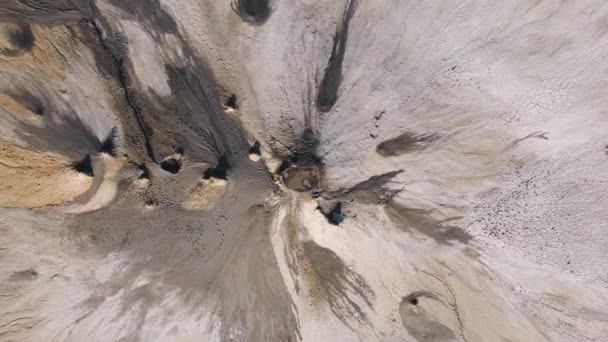 Vista Aérea Sobre Volcanes Barro Activo Reserva Volcanes Fangosos Buzau — Vídeo de stock