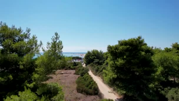 영상입니다 상징적 청록색 사파이어 그리스의 키입니다 해변의 아름다운 — 비디오