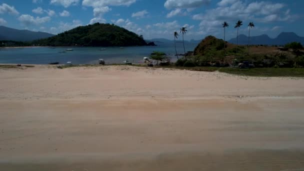 Air Drone Відео Пляжу Твін Пляж Накпа Красивим Піском Пальмами — стокове відео