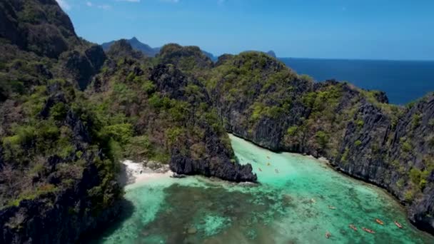 Vista Aérea Drone Hermosa Laguna Grande Nido Filipinas — Vídeos de Stock