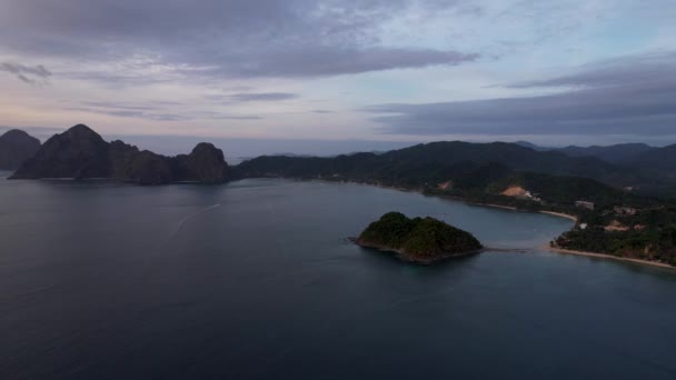 Aerial Drone Video Las Cabanas Beach Nido Palawan Filipíny — Stock video