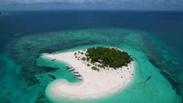 Aerial Drone Video Patawan Island Con Bella Sabbia Bianca Acqua — Video Stock