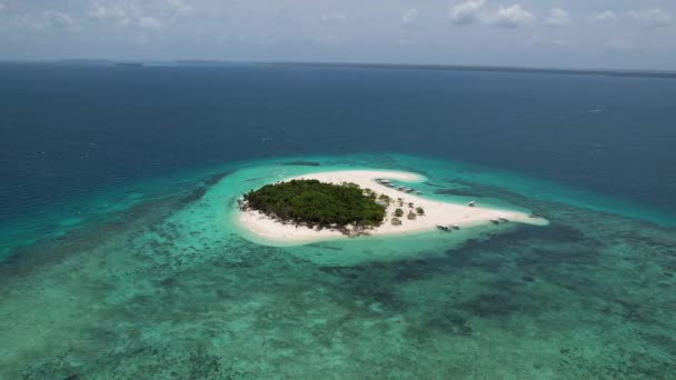 Aerial Drone Video Patawan Island Con Bella Sabbia Bianca Acqua — Video Stock