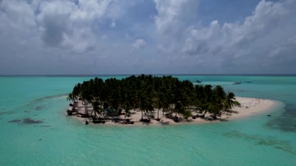 Hava Aracı Güzel Tropikal Ada Onok Beyaz Kum Plajları Kaplumbağaları — Stok video