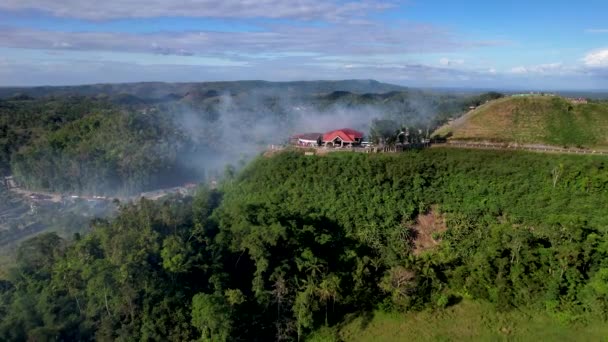 Aerial Drone Βίντεο Από Όμορφο Θαύμα Της Φύσης Σοκολάτα Λόφους — Αρχείο Βίντεο