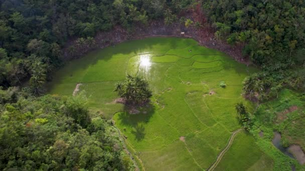 Aerial Drone Video Magical Busai Dream Falls Emerald Green Water — Vídeo de stock