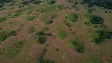 4K Hava Aracı, Bosna-Hersek 'in yemyeşil manzaralarında uzun gölgeli, doğanın gizemli subatanları fenomeninin videosu.