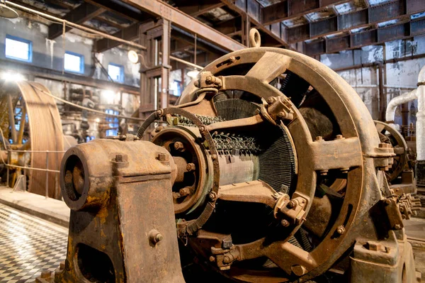 Stock image Old machinery in an abandoned factory. Industrial concept.