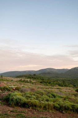 Gün batımında doğa manzarası.