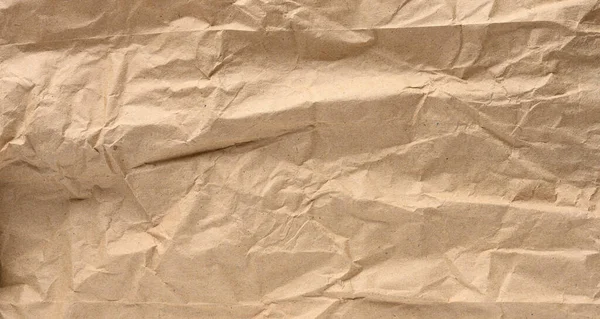 Barna Gyűrött Kézműves Papír Textúrája Teljes Keret — Stock Fotó
