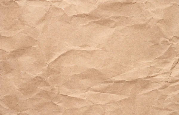 Barna Gyűrött Kézműves Papír Textúrája Teljes Keret — Stock Fotó