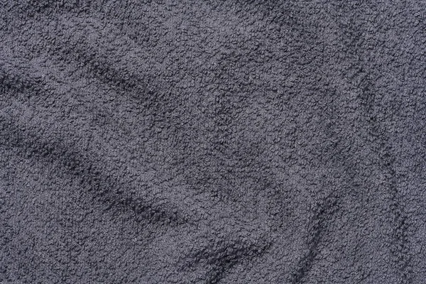Textuur Van Een Grijze Badstof Katoenen Handdoek Canvas Blauwe Wijting — Stockfoto