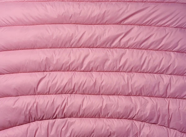 Fragment Růžové Tkaniny Dolní Výplní Šitím Tkanina Pro Bundy Kabáty — Stock fotografie