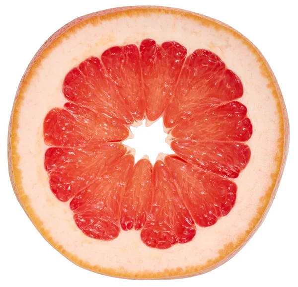 Piece Grapefruit White Isolated Background Top View — Stock Photo, Image