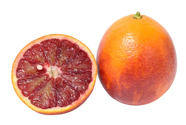Ripe Red Oranges White Isolated Background — Stock Photo, Image