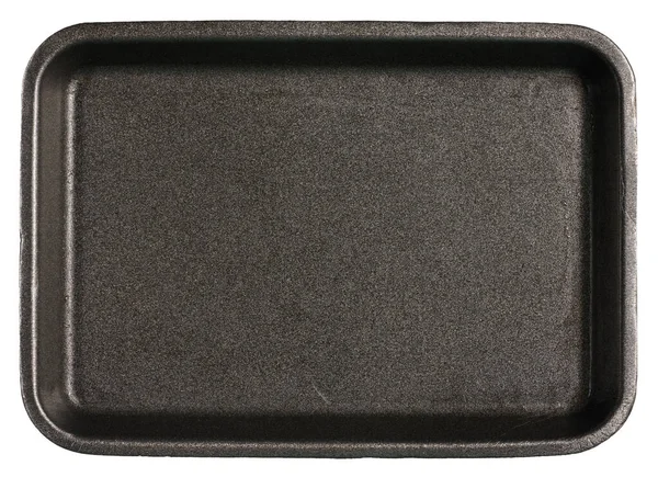 Пустая Полистирольная Упаковка Мяса Овощи Белом Изолированном Фоне Вид Сверху — стоковое фото