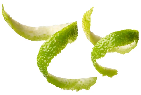 Lime Zest Vit Isolerad Bakgrund — Stockfoto