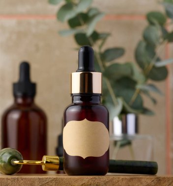 Pipetli cam şişe, kozmetik için ambalaj, reklam ve promosyon