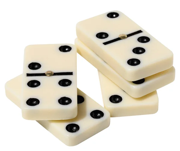 stock image A stack of dominoes on a white background, an intellectual game