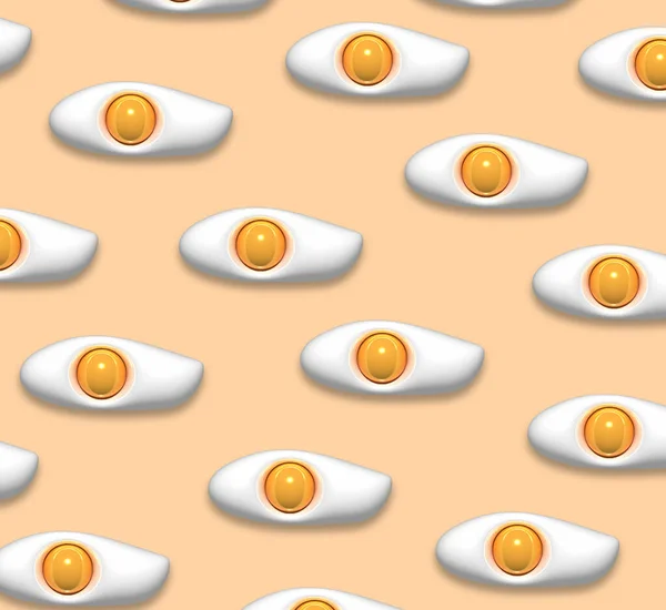 Çırpılmış Yumurtalarla Soyut Bej Arka Plan Boyutlu Resimleme — Stok fotoğraf