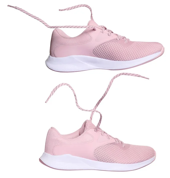 Zapatillas Deportivas Mujer Rosa Con Cordones — Foto de Stock