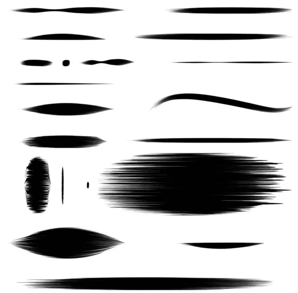 Various Black Shapes Lines White Isolated Background Doodles Hand Drawn — Stock Photo, Image