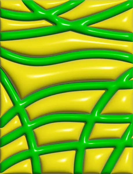 Fondo Amarillo Con Rayas Verdes Ilustración Representación —  Fotos de Stock