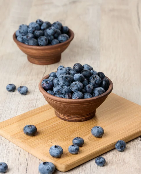 Ripe Blueberries Bowl Table Healthy Tasty Berry — Stock Photo, Image