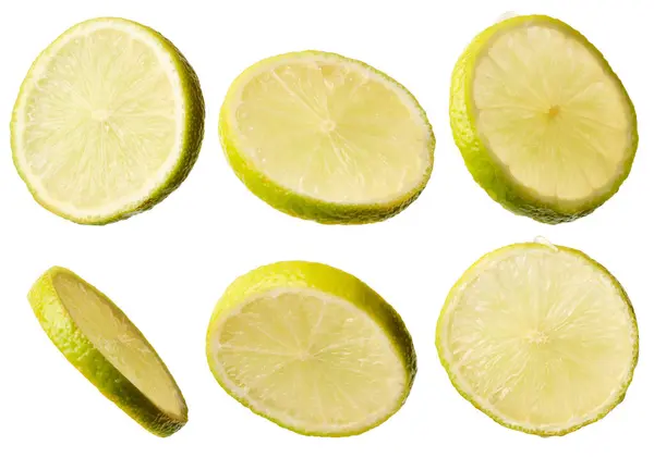 Piece Juicy Lime White Isolated Background — Stock Photo, Image