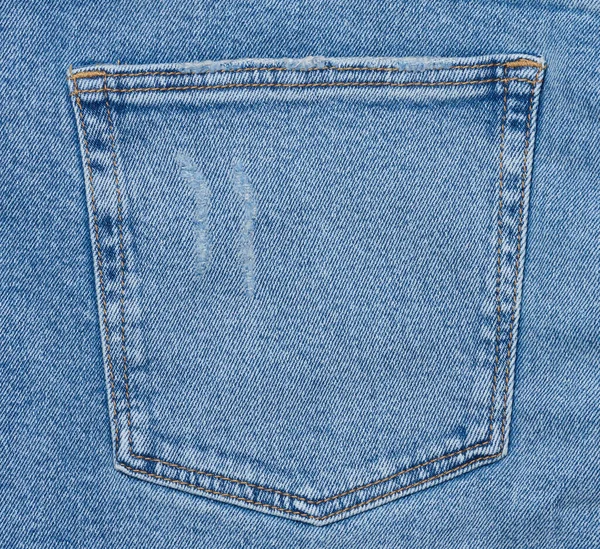 Back Pocket Blue Jeans Close — Stock Photo, Image