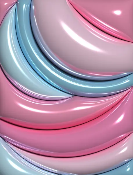 Opgeblazen Multi Gekleurde Halve Cirkels Met Glanzend Oppervlak Weergave Illustratie — Stockfoto