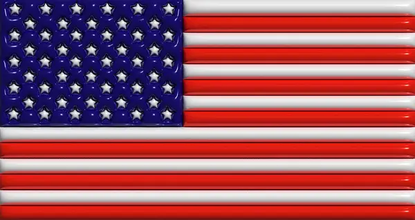 Bandeira Americana Ilustração Renderização — Fotografia de Stock
